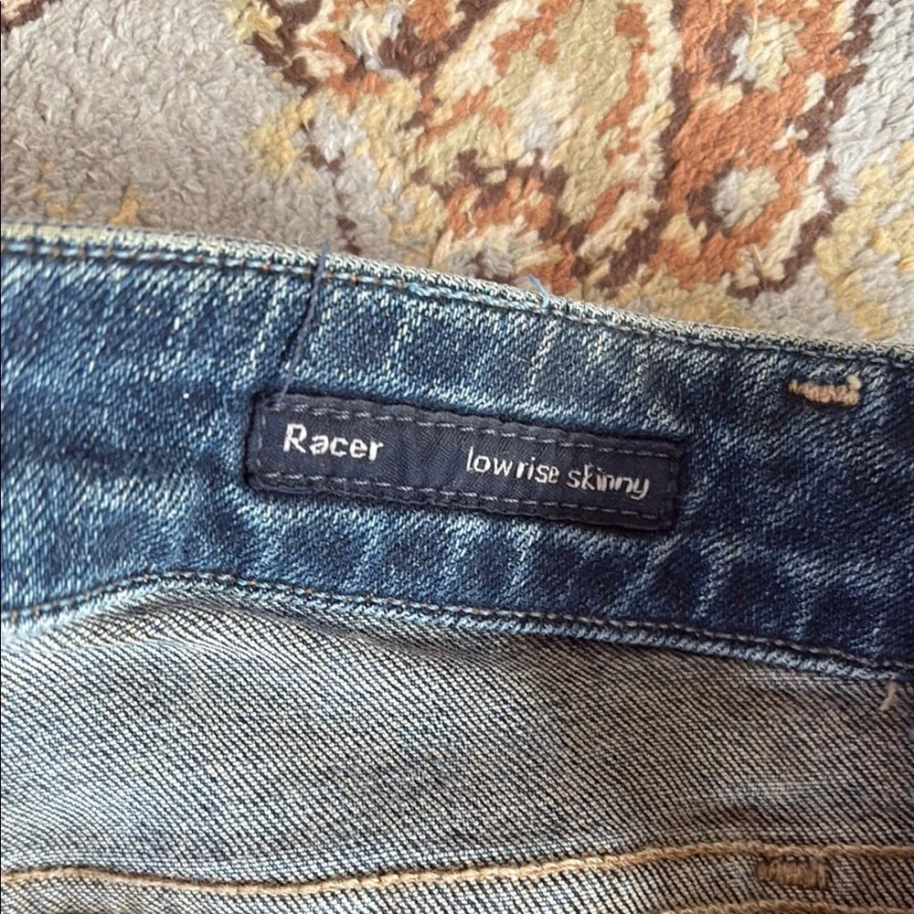 Citizens Of Humanity racer skinny low rise with distressed detailing. - Picture 2 of 8